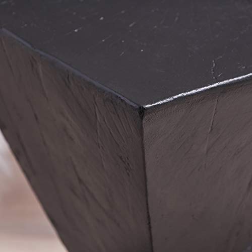 Christopher Knight Home Jerod Light-Weight Concrete Accent Table, Black - color: Black