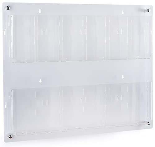 Displays2go 2-Tiered Acrylic Literature Wall Rack, Adjustable, Fits Brochures and Magazines - Clear (2RP6CLR) - color: Clear, size: 6 Pockets