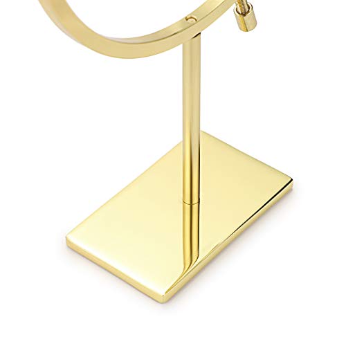 JUXYES Golden Toned Sphere Holder Caliper Stand, Caliper Style Display Stand For Mineral, Ornament, Gem, Shell, Coin, etc (M) - color: Gold, size: M