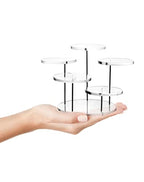 QWORK Round Acrylic Products Display Riser Stands, 5 Tier Displaying Risers Display Stands for Rings Earrings and Mini Figurines, Clear 1 Pack