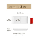 MALACASA Serving Platters Set of 4, Ceramic Serving Platters and Trays for Serving Food, Rectangular Serving Trays for Party, Large Serving Plates, Party Serving Trays and Platters - 12 Inch, White - size: 12 Inch