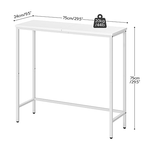 HOOBRO Narrow Console Table, 29.5" Small Entryway Table, Thin Sofa Table, Side Table, Display Table, for Hallway, Bedroom, Living Room, Foyer, White WW75XG01 - color: White