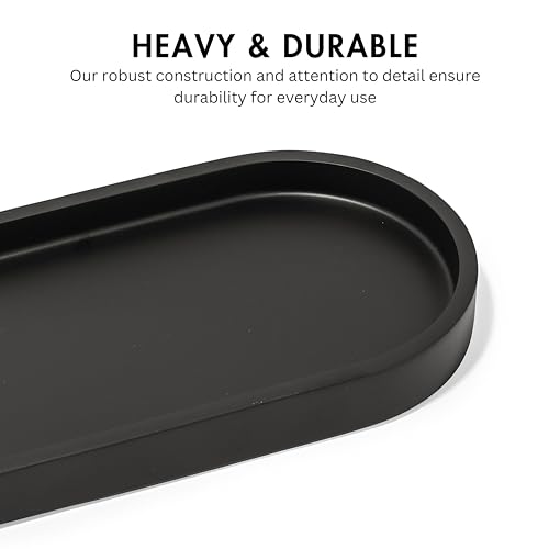 Yew Design - Matte Black Round Soap Dispenser Tray, 8” Soap and Lotion Bottle Tray Organizer Plate for Bathrooms, Kitchens, Countertops - Holds 2 Soap Dispensers - color: Matte Black, size: Soap Tray Round