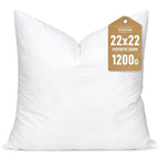 Artscope Synthetic Down Pillow Insert, 22x22 Down Alternative Throw Pillow Insert. Ultra Soft Fluffy Sleeping Pillow with 100% Cotton Cover, Decorative Pillows-White. - size: 22x22 Inch (Pack of 1)