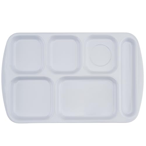 G.E.T. 6 Compartment School Cafeteria Tray, Right Handed, 10" x 15", White (4 Pack) - color: White, size: 10" x 15", style: 4 Pack Right Handed Trays