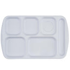 G.E.T. 6 Compartment School Cafeteria Tray, Right Handed, 10" x 15", White (4 Pack) - color: White, size: 10" x 15", style: 4 Pack Right Handed Trays