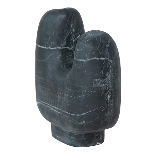Bloomingville Marble Organic Shaped Footed Vase, Black - size: 7"L x 8"H