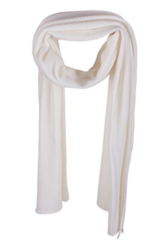 Love Cashmere Women's 100% Cashmere Wrap Scarf - hand made in Scotland RRP $350 - color: White