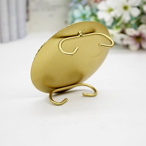 Homoyoyo 2pcs Gold Candle Holders Decorative Candlesticks Iron Pillar Plate Candle Pedestal Candle Stand Table Centerpiece for Led Wax Candles Wedding Dinner Tables - size: 10X3.5CM
