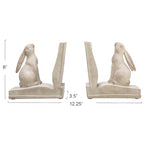Bunny Rabbit Bookends, Set of 2, White Finish - color: White