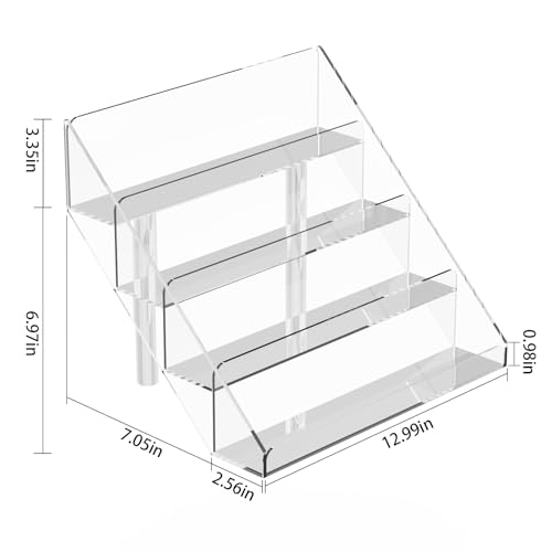 PecMuikee Greeting Card Display, 4 Tiers Clear Acrylic Sticker Display Stand for Vendors Retail, Display Photo Stand for Counter Tabletop Display Supplies, 2 Sets - color: 2 Sets