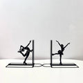 Ballet Girl Metal Bookends, Book Ends for Shelves, Office Desk, Cookbook Stand, CD Holder, Magazine Holder for Office Organization, Housewarming Gifts New Home - color: Ballet Design 02
