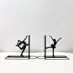 Ballet Girl Metal Bookends, Book Ends for Shelves, Office Desk, Cookbook Stand, CD Holder, Magazine Holder for Office Organization, Housewarming Gifts New Home - color: Ballet Design 02