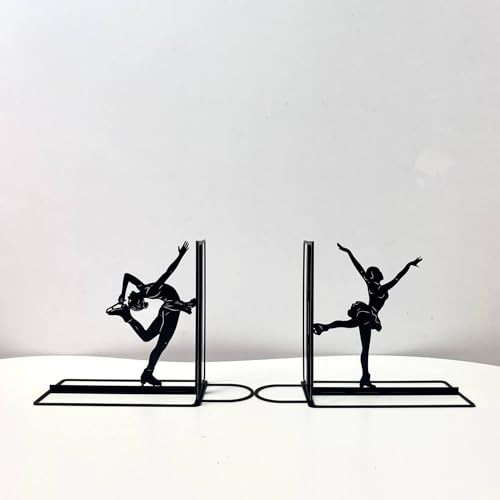 Ballet Girl Metal Bookends, Book Ends for Shelves, Office Desk, Cookbook Stand, CD Holder, Magazine Holder for Office Organization, Housewarming Gifts New Home - color: Ballet Design 02