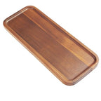 Small Solid Acacia Wood Serving Trays and Platters - Wooden Mini Charcuterie Boards, Rectangle Cheese Board for Food, Bathroom, Home Decor, Kitchen Counter, (14" x 5.5", 1 Pack) - size: 14" x 5.5" x 0.6"