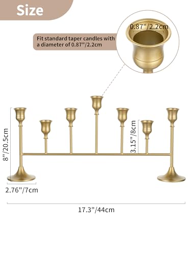NUPTIO Taper Candle Holders for Fireplace: Gold Candlestick Holder for Candle Sticks - Long Candelabra for Christmas Birthday Party Table Centerpiece Set of 2 - color: Gold, size: 2 pcs