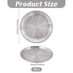 GLOBLELAND 4 Pack Silver Gray Decorative Iron Plate Candle Holder Stainless Steel Round Candles Tray Holders Set Decorative Pillar Candle Holder Dish for Table Centerpiece