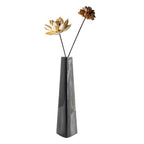 7 Inch Black Ceramic Tapered Tabletop Vase Modern Minimalist Vase for Home Office Decor