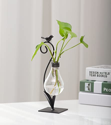 Plant Terrarium, Hydroponic Vases for Home Decoration, Modern Creative Bird Terrarium Stand, Ideal Gifts - color: Bird
