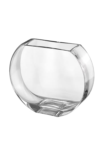 Glass - Vase - Round - Classic Clear - 9.25" Long - Heavy Durable - Made in Europe - by Barski