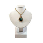 Portrait Jewelry Stand Pendant Jewelry Display Stand Wooden Portrait Neck Model Necklace Holder Stand for Selling - color: White
