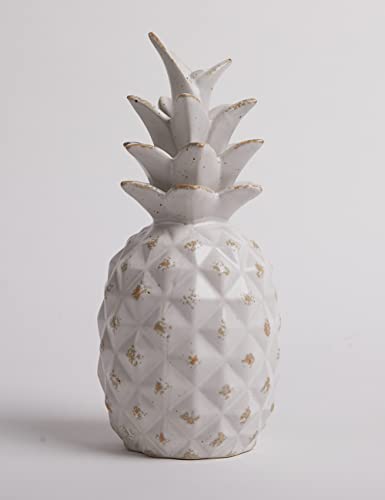 HAUCOZE Pineapple Statue Decor Fruits Sculpture Gifts Home Arts Ceramic Figurine 9.1 inch