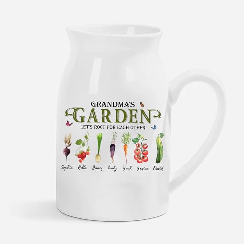 Personalized Grandma's Garden Ceramic Vase - Custom Root for Each Other Vase with Names, Unique Vegetable Art Flower Vases, Gift for Grandma, Gigi Nana, Mom, Mother's Day, Birthday - color: Style 03