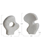 Decorative Abstract Marble Sculptures, Set of 2 Styles, White