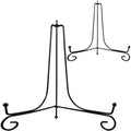 HENABLE 2PCS Premium Black Iron Plate Stands for Display 12 Inch, Decorative Solid Metal Plate Holders for Displaying, Mini Easel, Frame, Book, Card, Plaque, Bowl, Picture Stands for Display - size: 2PCS 12IN