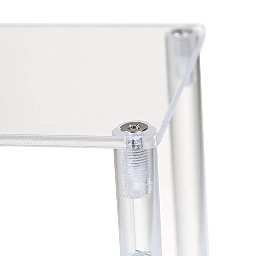 BYCY Acrylic Clear 2-Tier Riser Display Shelf for Figures, Desserts Holder, Collections Organizer and Cosmetic Items Shelf (12" x 6.9" x 4.25") - color: 2tier-clear