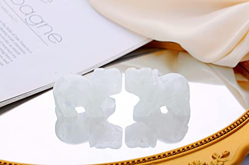 QINJIEJIE Clear Crystal Elephant Crystals Luck Elephant Decor Pocket Polished Statue GuardianStones Figurine Car Office Room Cute Desk Decor Spiritual Christmas Stocking Stuffers Gift Meditation - color: White Clear Crystal