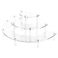 Dooiclear 3 Tier Acrylic Display Risers, Half Moon Cupcake Stand, Clear Perfume Organizer, Dessert Stand for Display, Clear Display Stand for Food, Cupcake, Perfume, Collections