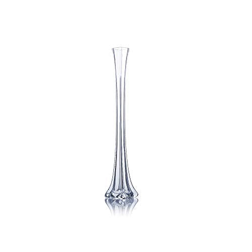 WGV Eiffel Tower Vase, Open 1", Height 20", (Multiple Sizes Choices) Clear Glass Floral Container with Sturdy Base, Flower Centerpiece for Wedding Event Home Decor, Arts Crafts, 1 Piece - color: Clear, size: 20"H