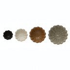 Creative Co-Op Stoneware Flower Bowls, 6" L x 6" W x 3" H, Multicolor - color: Earth Tones