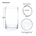 Enova Floral Clear Glass Cylinder Vase 5 x 8 Inches, Clear Flower Vases, Pillar Candle Hurricane Floating Candle Holder Vase, Glass Flower Vase for Wedding Centerpieces, Home Office décor (1 Piece) - size: 5W X 8H