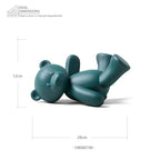 Bear Sculpture Statue Animal Figurine Gift Modern Decor Art for Home Office Dining Room Polyresin Green 11 Inch