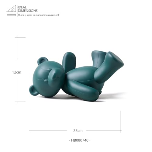 Bear Sculpture Statue Animal Figurine Gift Modern Decor Art for Home Office Dining Room Polyresin Green 11 Inch
