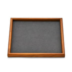 Jewelry Display Tray for Ring Earrings Necklace Bangle Solid Wood Jewelry Dish Tray Catchall(M,Grey) - color: Grey, size: 18 * 20 * 1.5cm