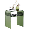 Clear Acrylic End Table 2-Tier Bedside Nightstand for Living Room Bedroom (1, Green) - color: Green