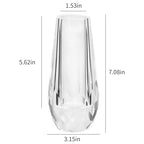 Kitcom Flower/Bud Crystal Vase Decorative Vases for Home or Wedding, Outline Dimensions W3.1''xH7'', Clear with Gift Box - size: Large