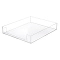 BTSKY 1 Pack Multipurpose A4 File Tray Clear Acrylic Desk Tray Organizer Elegant Letter Size Desk Documents Trays Magazine Files Storage Basket Organizer Bin for Office Cosmetics Bathroom