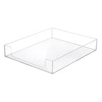 BTSKY 1 Pack Multipurpose A4 File Tray Clear Acrylic Desk Tray Organizer Elegant Letter Size Desk Documents Trays Magazine Files Storage Basket Organizer Bin for Office Cosmetics Bathroom