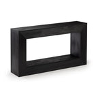 Plank+Beam Grande 56” Console Table with Bottom Shelf, Solid Pine Wood Entryway & Sofa Table, Black Wirebrush Finish - color: Black Wirebrush, size: 56 Inch with Shelf