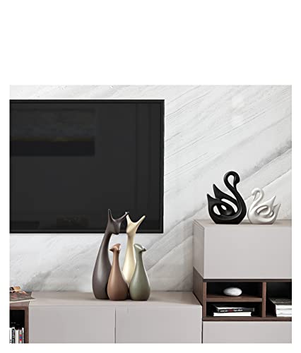 Ceramic Statue,Deer Family Figurines Porcelain(Set of 4),Creative Ceramic Decorative,Crafts Ornaments Home Decor,Memorial Gift for Parents, Suitable for Shelf, Bookself, TV Stand Decor. - color: Nordic Deer Family