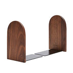 Pandapark Wood Bookends,Non-Skid Bookend for Shelves,Heavy Duty Bookends,Book Stand for Books/CDs,1 Pair - color: Black Walnut-b