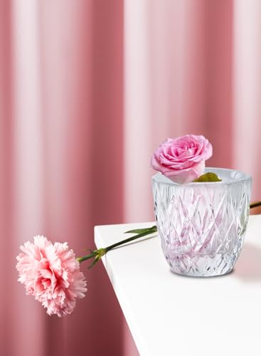 Serene Spaces Living 2.5" Elegant Glass Crystal Tea Light Holders for Events and Weddings - size: Twin