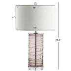 JONATHAN Y 27.5" Smoky Gray Modern Fused Glass Table Lamp Set of 2 for Bedroom Living Room, Coastal Nightstand Bedside Lamp with White Linen Shade, LED Bulbs Included (JYL4016C-SET2) - color: Smoky Gray