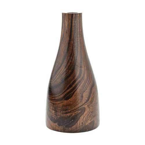 Aeravida 6-inch Artistic Grain Pattern Natural Mango Tree Wood Flower Vase | Mango Tree Wood Flower Vase | Handmade Home Office Table Vase| Flower Vases Decorative for Living Room (1PCS) - size: 1PCS