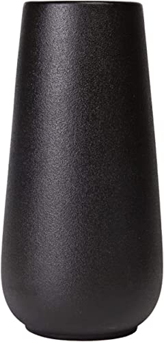 12 Inch Tall Premium Quality Ceramic Vase | Flower Vase for Home Decor | Farmhouse Decor, Desk Decor, Modern Decor, Aesthetic Room Decor, Black Vase for Bohemian Decor, Pampas Vase, Black - color: Black, size: 12 inches