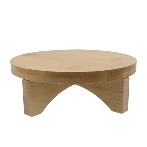 Oedema 6 Inch Indoor Plant Stand Round Solid Wood Flower Stand Mid Century Modern Plant Stand for Displaying, Small Plants, Desktop, Office & Home Decor - size: 6.02inch/153mm